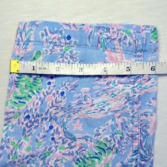 Lilly Pulitzer Taron Linen Pants Peri Blue The Turtle Package EUC Women’s Small - Picture 13 of 14